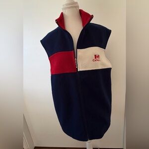M.I.C. Made in Canada Blue Red White Fleece Vest Size M
